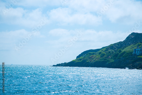 Dublin, Ireland - seaside under blue sky and white clouds