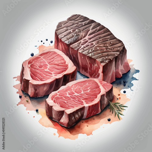Wagyu Steaks Ilustration Design Very terrifying