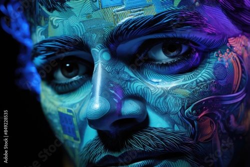Detail of the face of the effigy of the republic of the concept of Brazilian bankn, generative IA