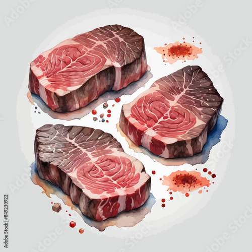 Wagyu Steaks Ilustration Design Very terrifying