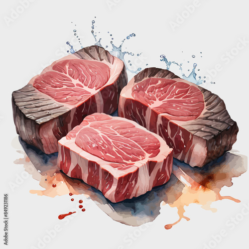 Wagyu Steaks Ilustration Design Very terrifying