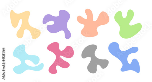 Set of abstract amoeba shapes. Vector liquid shape - decoration elements.