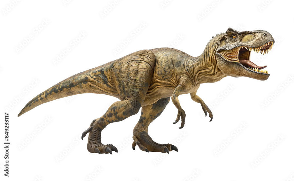 Obraz premium A realistic tyrannosaurus rex dinosaur on a transparent, png, or white background. T-rex, cretaceous, Jurassic concepts.