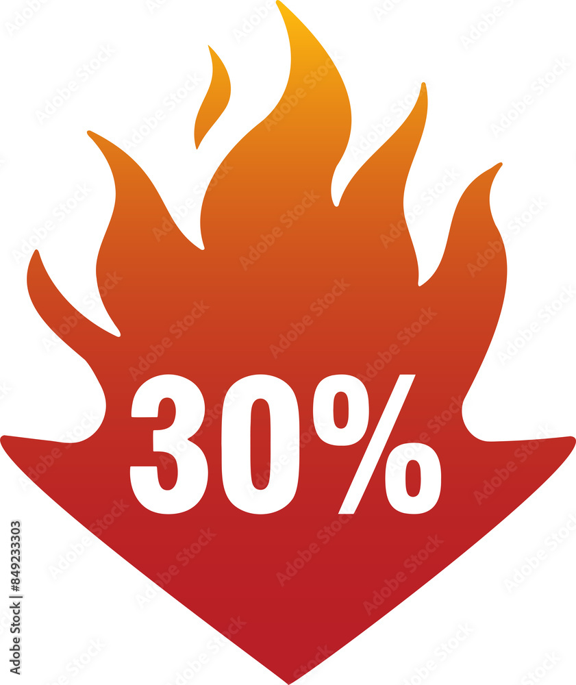 30 percent off flame icon