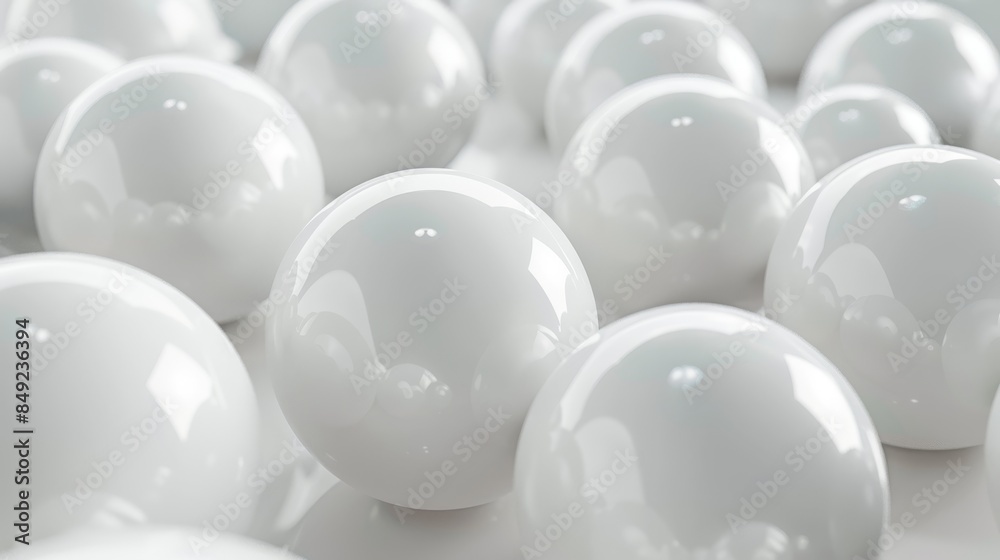 Highquality white glossy spheres form a modern abstract background, displaying contemporary aesthetics Highquality white glossy spheres form a modern abstract background, displaying contemporary aesthetics