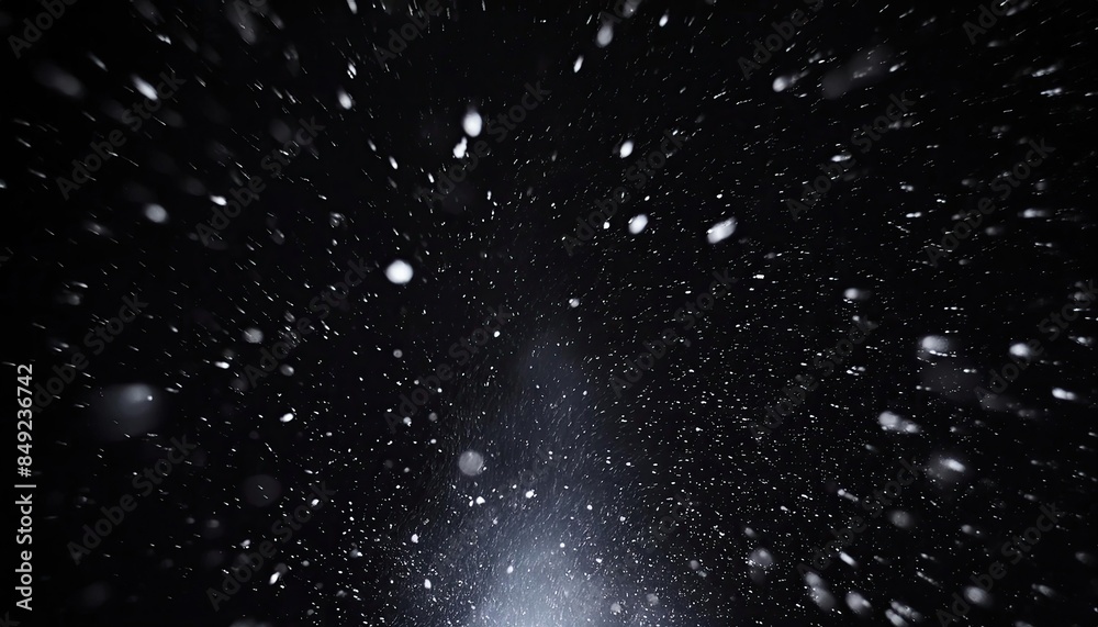Obraz premium Snow background, snowfall images, snowfall on a black screen background.