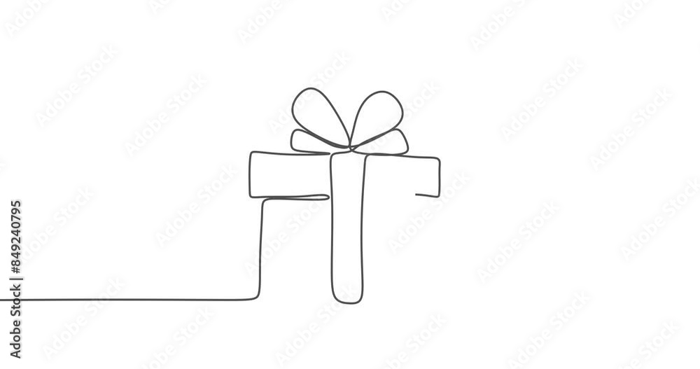 Gift boxes line icon. Continuous one line with curl. Present or Sale sign. Birthday Shopping symbol. Package in Gift Wrap. Surprise package single outline ribbon. Gift boxes line icon. Continuous one line with curl. Present or Sale sign. Birthday Shopping symbol. Package in Gift Wrap. Surprise package single outline ribbon.