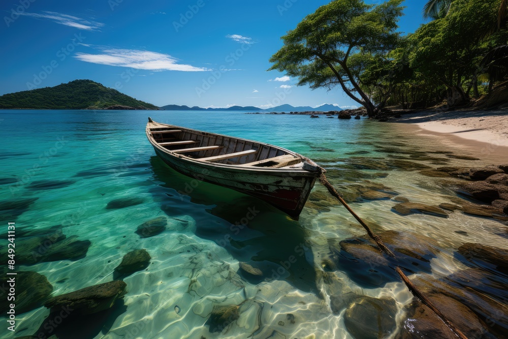 Bophut beach Sunny and serene sunset., generative IA Bophut beach Sunny and serene sunset., generative IA