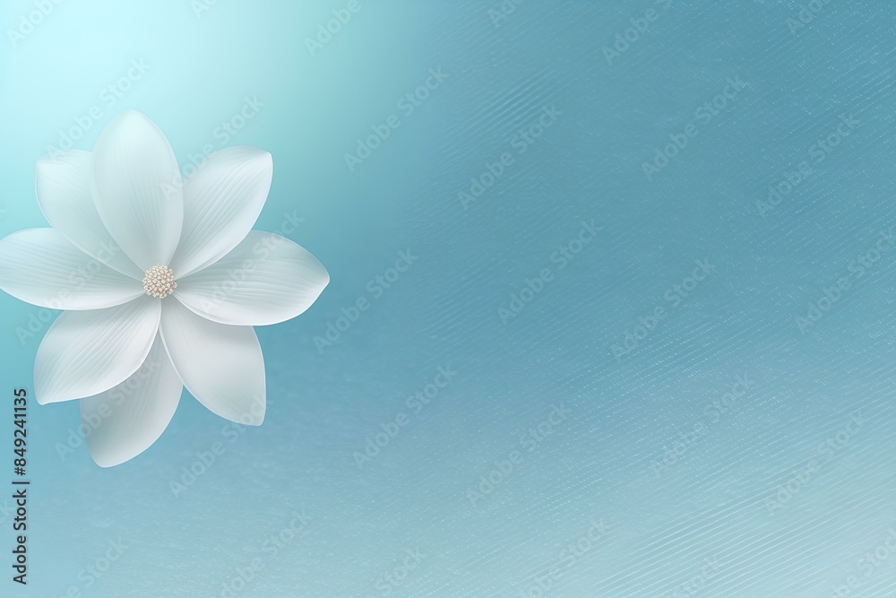Fototapeta premium white flower on blue background made by midjourney