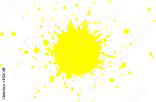 Yellow Color Paint Splatter 