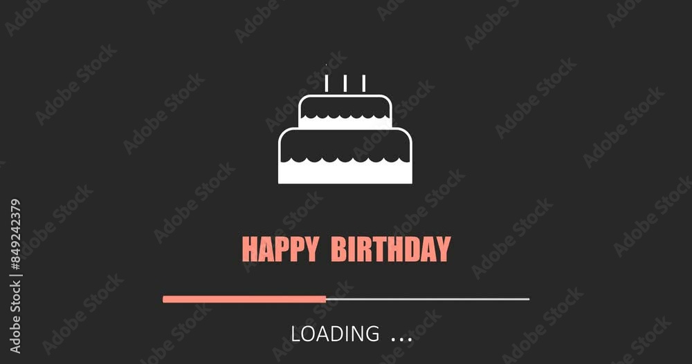 Cake with sweet cream and a candle. Birthday celebration concept. Progress or loading bar Cake with sweet cream and a candle. Birthday celebration concept. Progress or loading bar