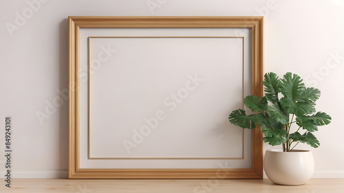 Mockup of picture frame with empty space for texting or advertising