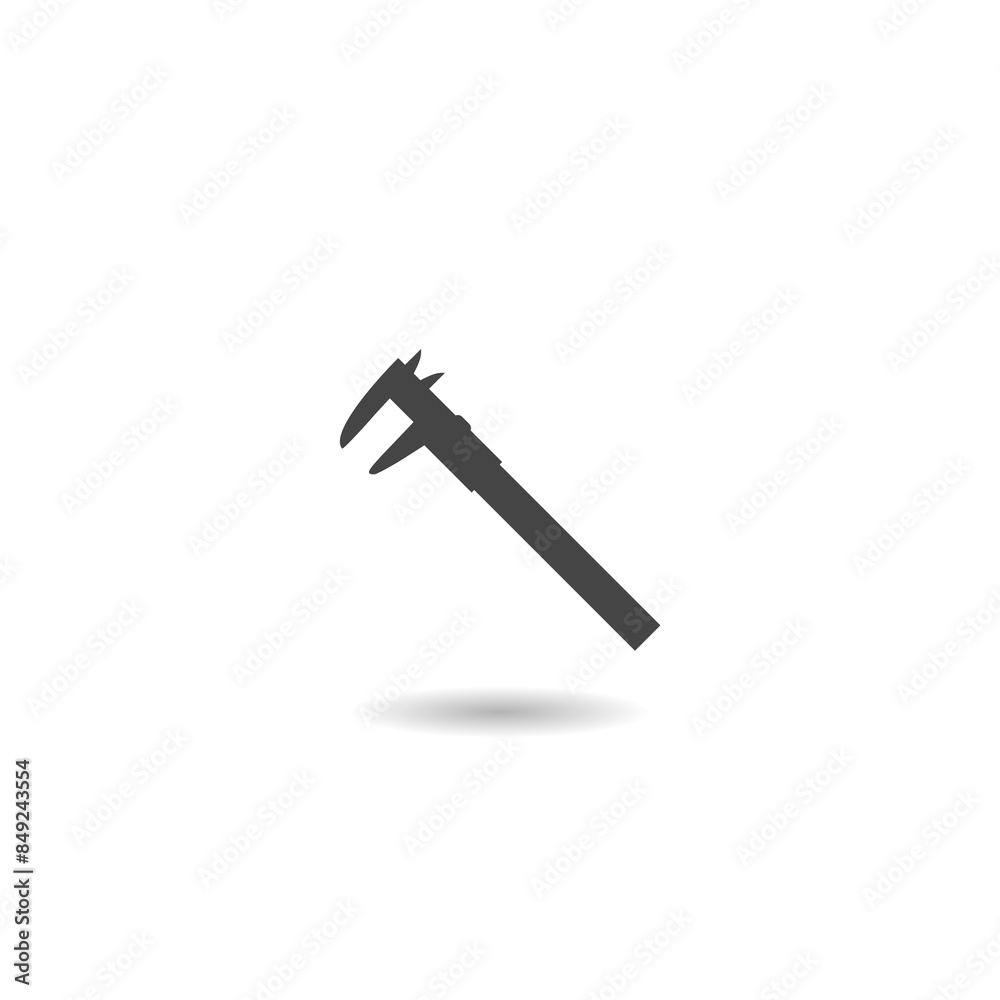 Stainless steel caliper icon with shadow Stainless steel caliper icon with shadow