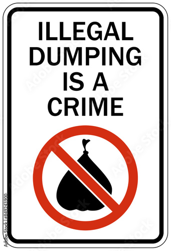 Dumpster sign illegal dumping is a crime