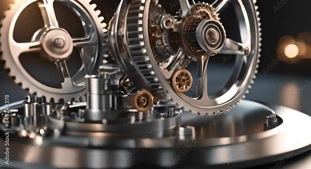 Dynamic machine gears interlocked in futuristic technology. Machine and technology concept Dynamic machine gears interlocked in futuristic technology. Machine and technology concept
