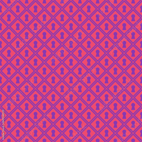 Alice in Wonderland seamless pattern keyhole