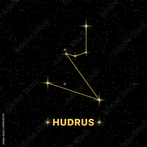 Constellation Hydrus banner. Flat style. Vector illustration. photo