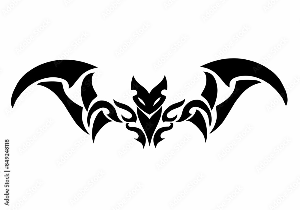 illustration vector graphic of tribal art design abstract bat tattoo illustration vector graphic of tribal art design abstract bat tattoo