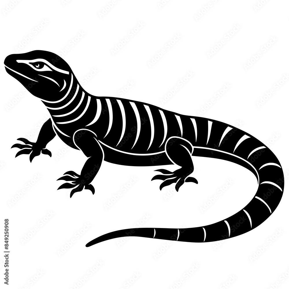 Fototapeta premium desert monitor vector silhouette 