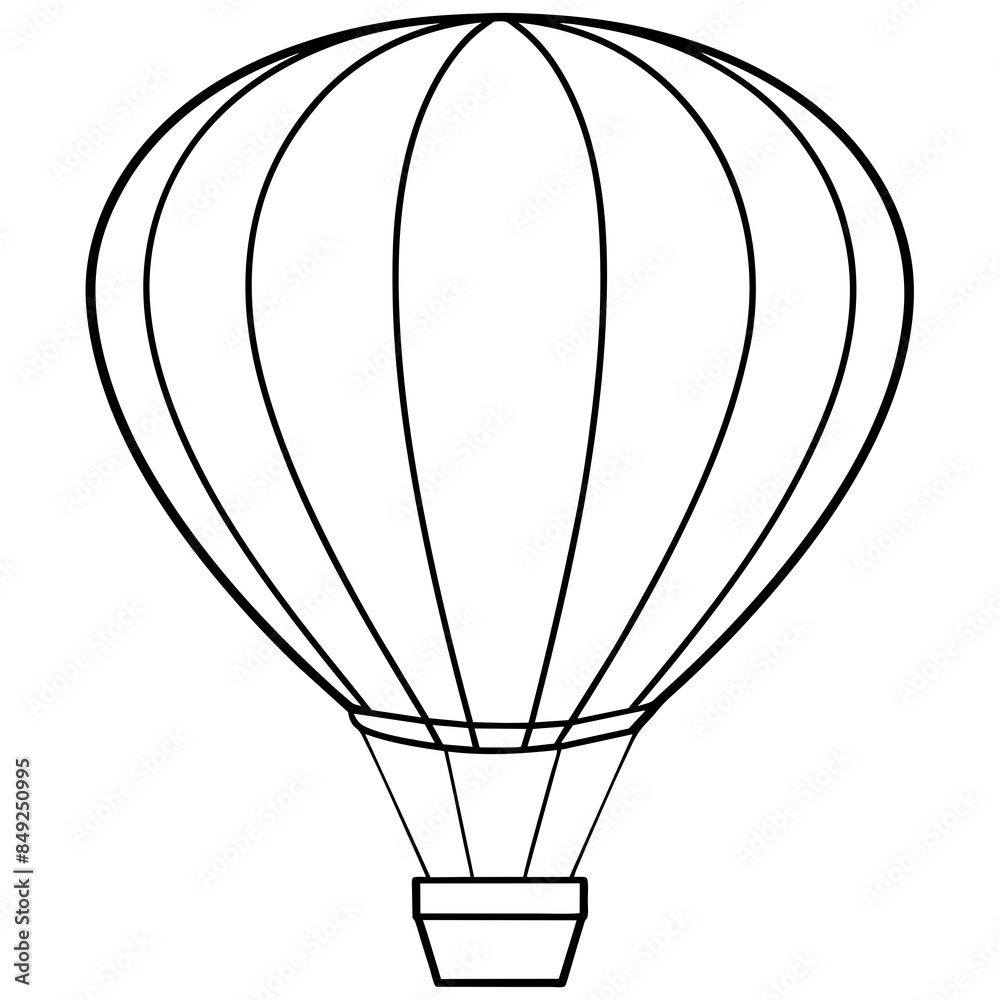 Fototapeta premium hot air balloon line art vector silhouette