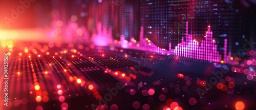 A modern stock market graph with a digital theme, showcasing financial data and trends. This image features a dynamic and futuristic design, perfect for illustrating concepts related to finance,
