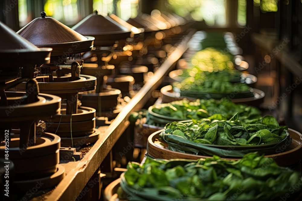 Obraz premium Silk production in Siem Reap, Cambodia., generative IA