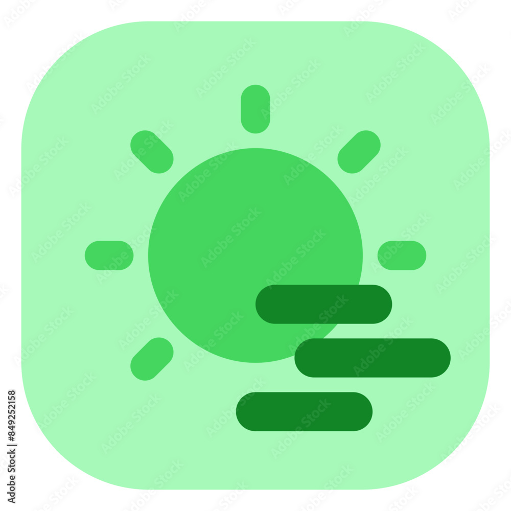 Fototapeta premium Editable cloudy windy sun vector icon. Part of a big icon set family. Perfect for web and app interfaces, presentations, infographics, etc