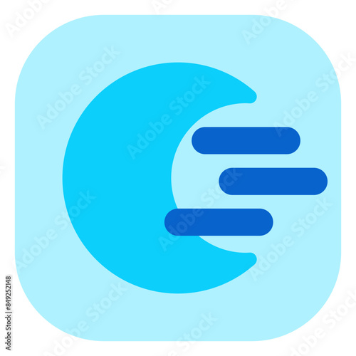 Editable cloudy windy moon vector icon. Part of a big icon set family. Perfect for web and app interfaces, presentations, infographics, etc