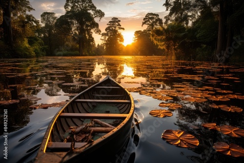 Serene Scenario Exotic birds in the PREK Toal Reserve, Siem Reap, Cambodia., generative IA photo