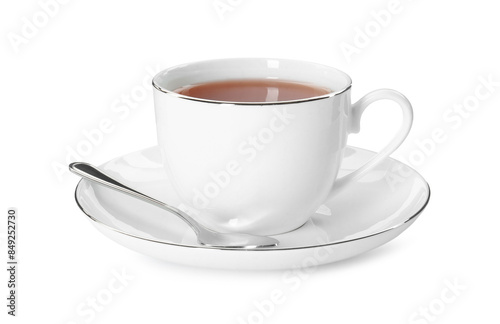 Wallpaper Mural Aromatic tea in cup and spoon isolated on white Torontodigital.ca