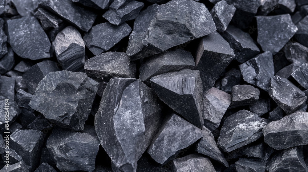 Close-up of a pile of dark gray rocks, showcasing their rough texture and varied shapes, creating a rugged and natural scene. Close-up of a pile of dark gray rocks, showcasing their rough texture and varied shapes, creating a rugged and natural scene.