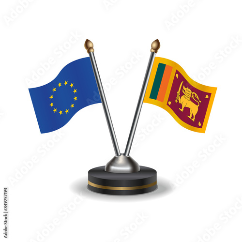 European Union and Sri Lanka table flags relation with background transparent