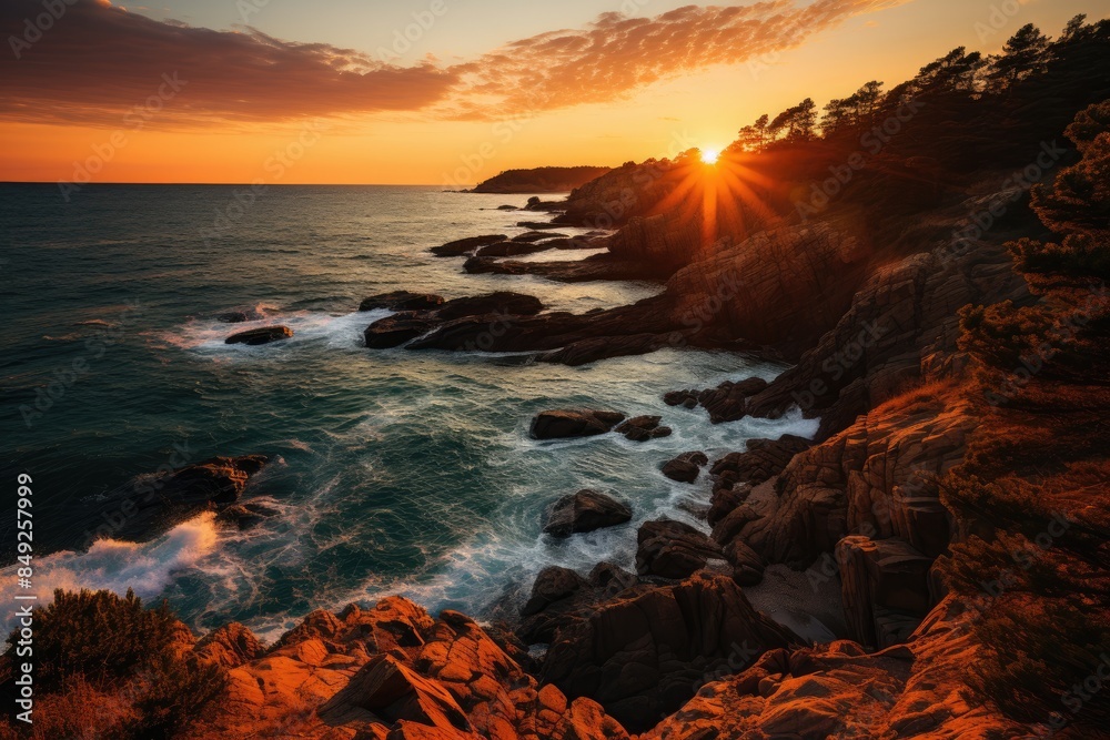 Spectacular sunset in Promthep Cape, Phuket., generative IA Spectacular sunset in Promthep Cape, Phuket., generative IA