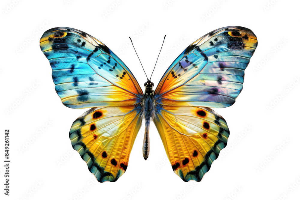 Obraz premium Wing Optics Butterfly Beautiful Color Isolated on Transparent Background