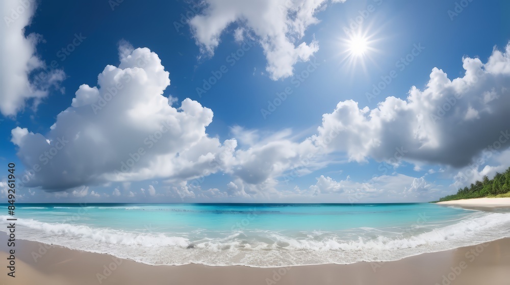 beautiful beach view with blue sky. Seascape from low perspective. Clear blue sky sunset with horizon on calm ocean seascape background. Picturesque beautiful beach view with blue sky. Seascape from low perspective. Clear blue sky sunset with horizon on calm ocean seascape background. Picturesque
