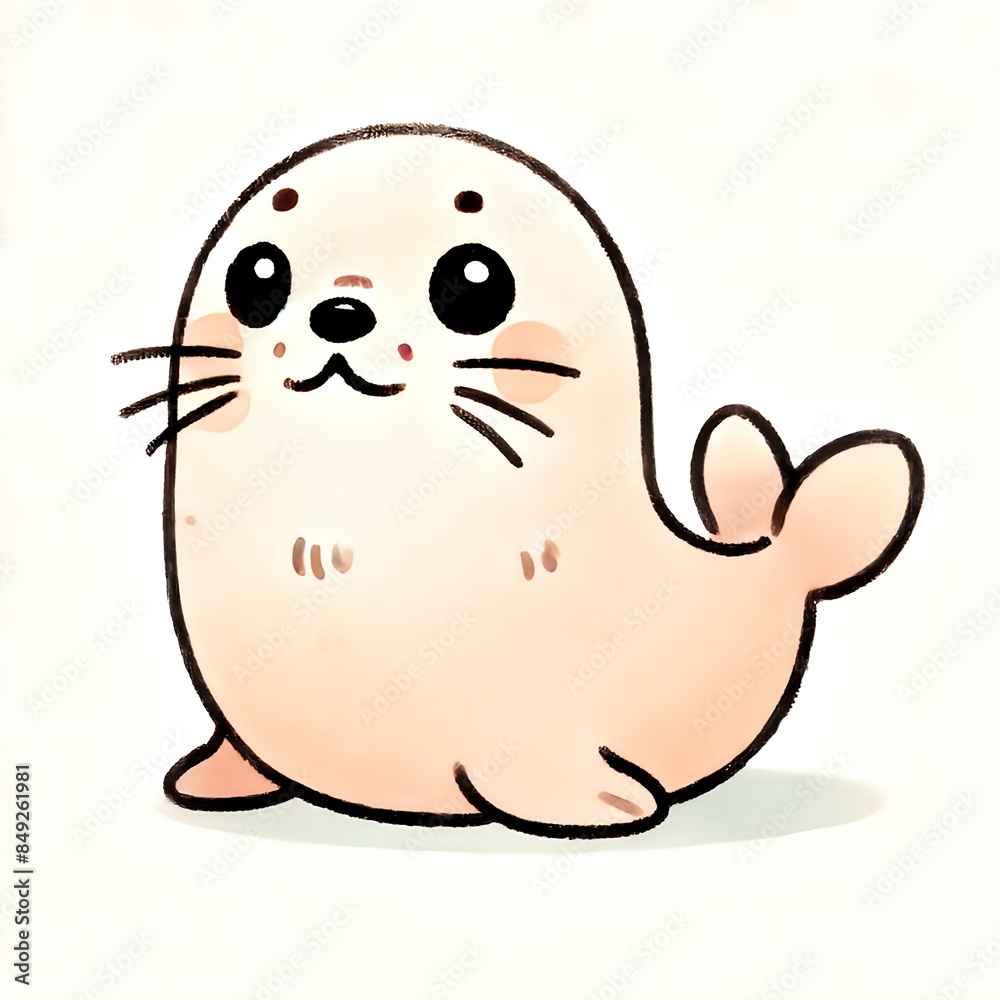 Illustration of a fur seal Illustration of a fur seal