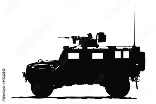 Armored vehicle graphic silhouette vector
