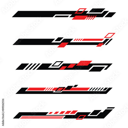 Collection of abstract geometric car wrap racing decals