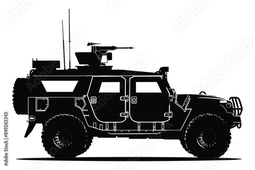 Armored vehicle graphic silhouette vector