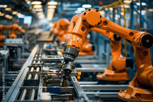 Industrial Automation With Robotic Arms For Factory Modernization Projects - Ideal For Manufacturing, Engineering, And Technology Branding Materials