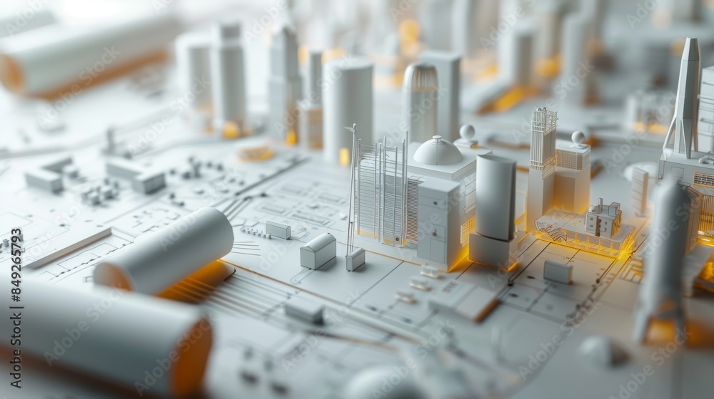 Futuristic urban cityscape with glowing lights concept Futuristic urban cityscape with glowing lights concept