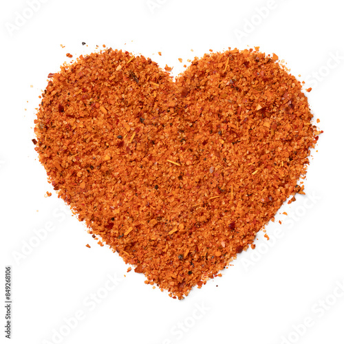 Foto Mixture from Mexican seasoning made from chili, lime and sea salt in heart shape