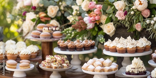 Exquisite cupcakes, a luxurious addition to any party or wedding, adorned with delectable frosting.