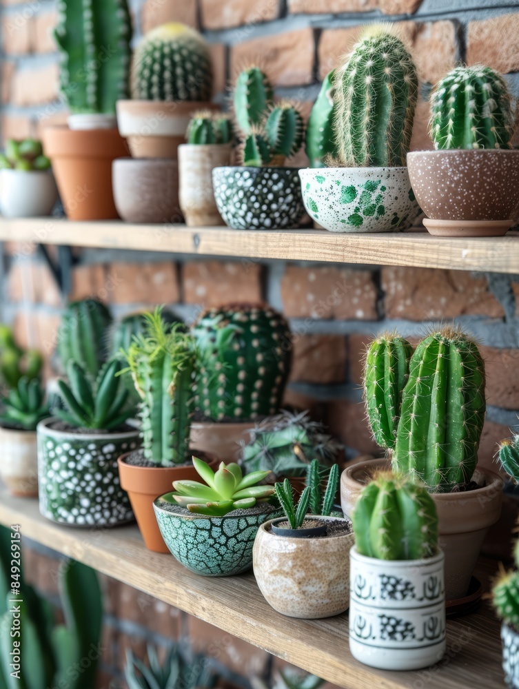 Assorted Cactus and Succulent Plants in Diverse Pots Assorted Cactus and Succulent Plants in Diverse Pots