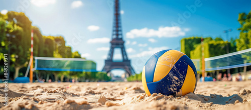 volleyball in olympic Paris concept banner background