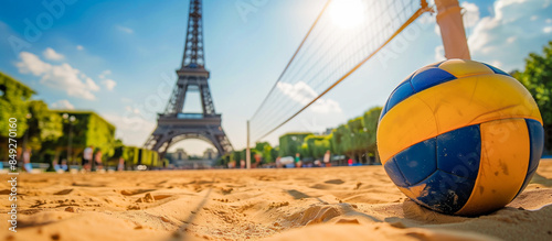 volleyball in olympic Paris concept banner background