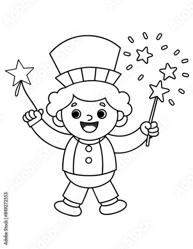 beautiful simple coloring page for toddlers on the occasion of 4th of july independence day in america