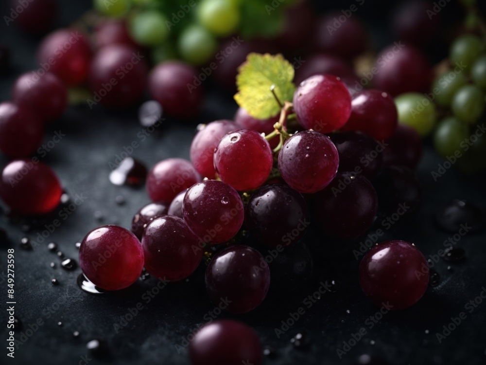 close up black seedless Moon Drops grape close up black seedless Moon Drops grape