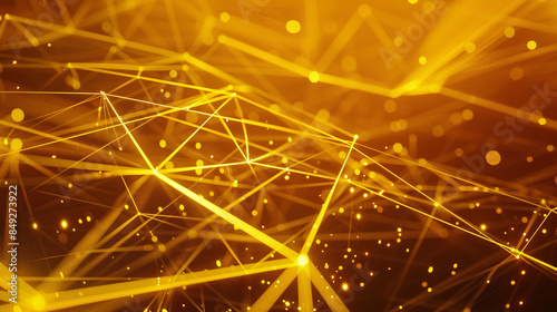 Yellow and Orange glowing abstract geometric lines. PowerPoint and Business background.