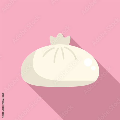 Khinkali, a traditional georgian dumpling, is ready to be served on a vibrant pink background